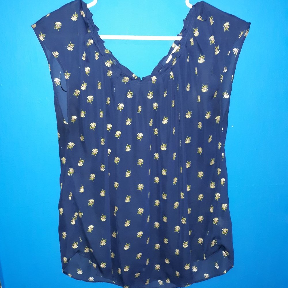 LC Lauren Conrad Pleated Peasant Top
